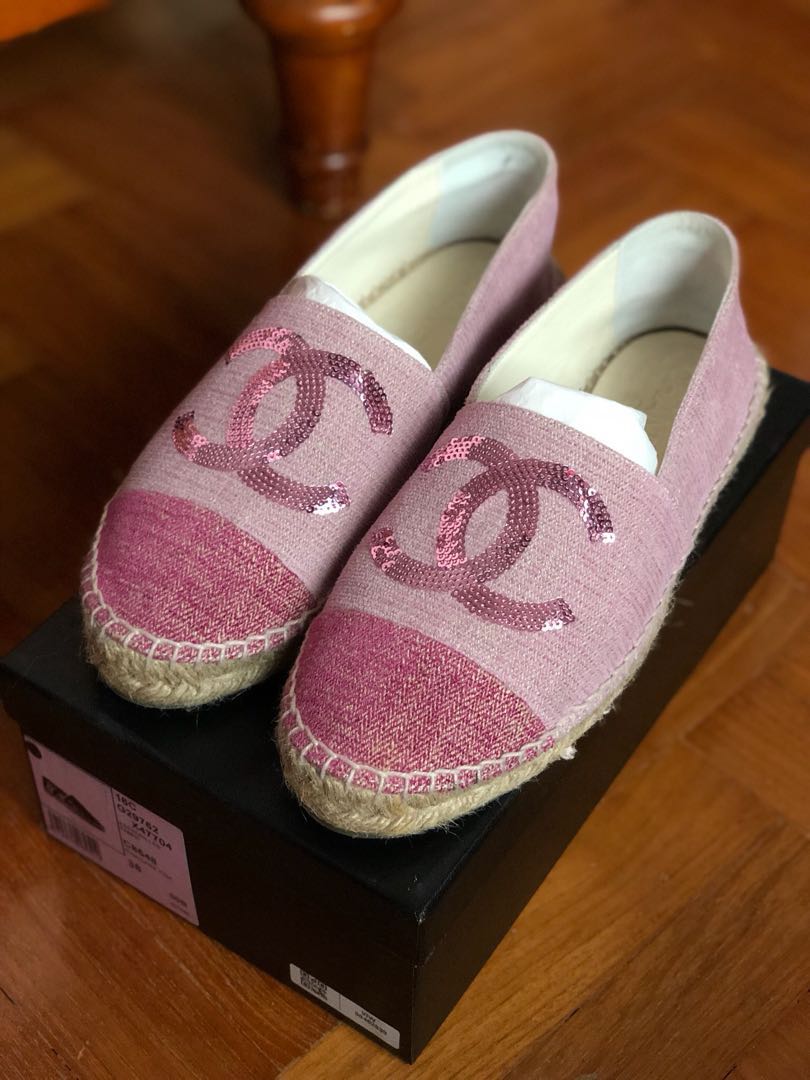chanel slippers pink