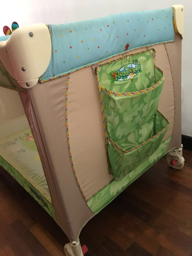 Fisher Price Rainforest Travel Cot (playpen), Babies & Kids, Baby