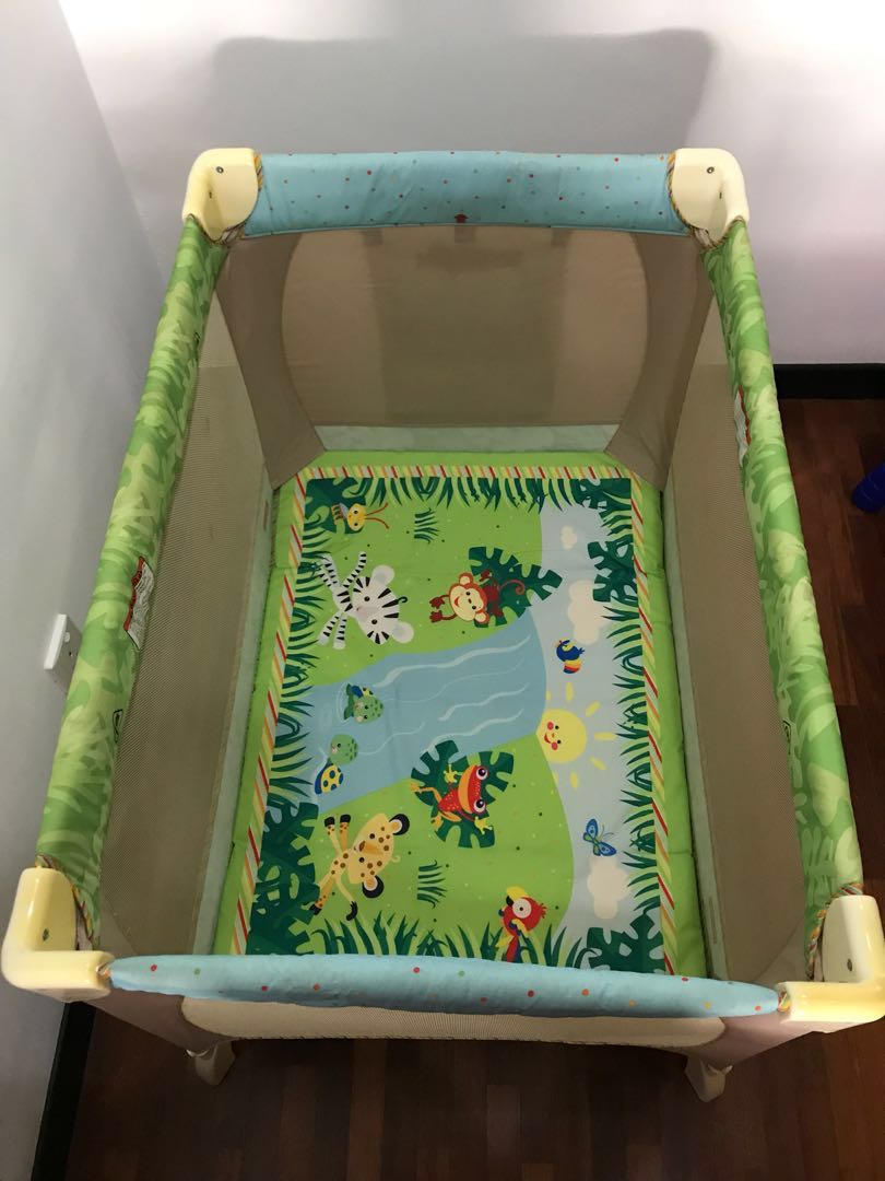 Fisher Price Rainforest Travel Cot (playpen), Babies & Kids, Baby