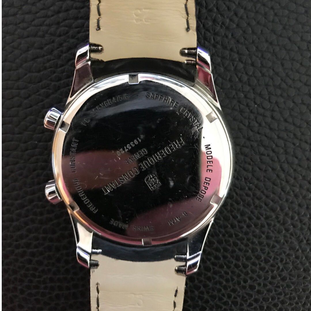 FREDERIQUE CONSTANT Index Worldtimer Silver Dial Black Leather Men's