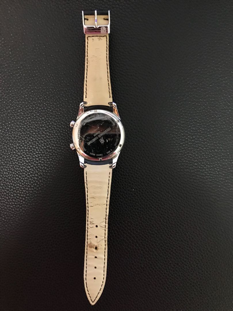 FREDERIQUE CONSTANT Index Worldtimer Silver Dial Black Leather Men's