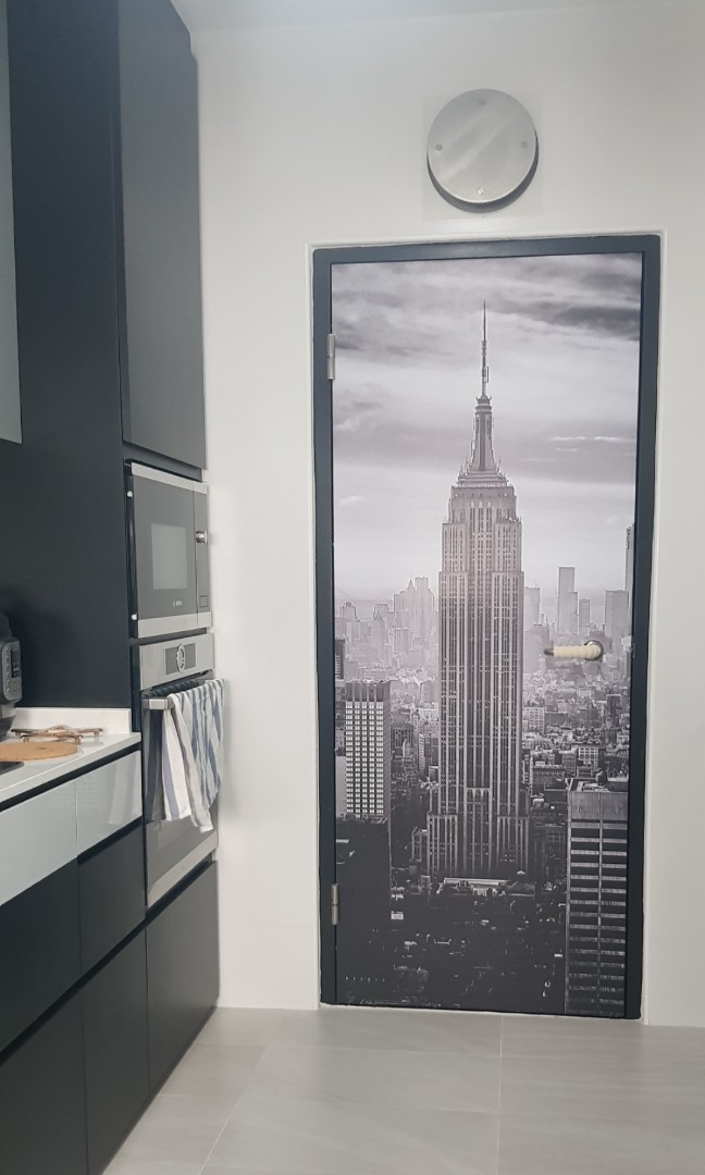 Full Color sheet on Bomb Shelter Door. FOC install., Furniture