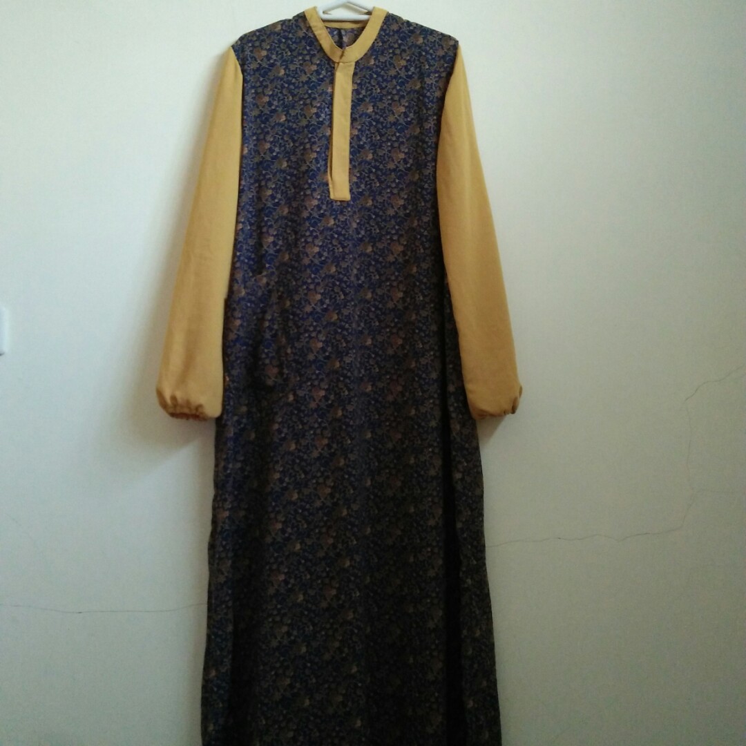 Gamis Hitam Kombinasi Kuning Gambar Islami Gamis Hitam Kombinasi Kuning Gambar Islami