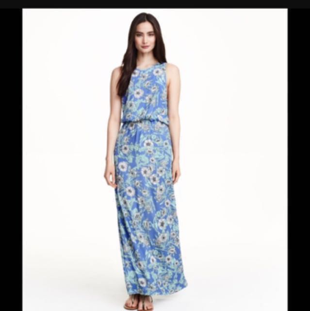 H M Blue Floral Maxi Eur32 Women S Fashion Clothes Dresses Skirts On Carousell