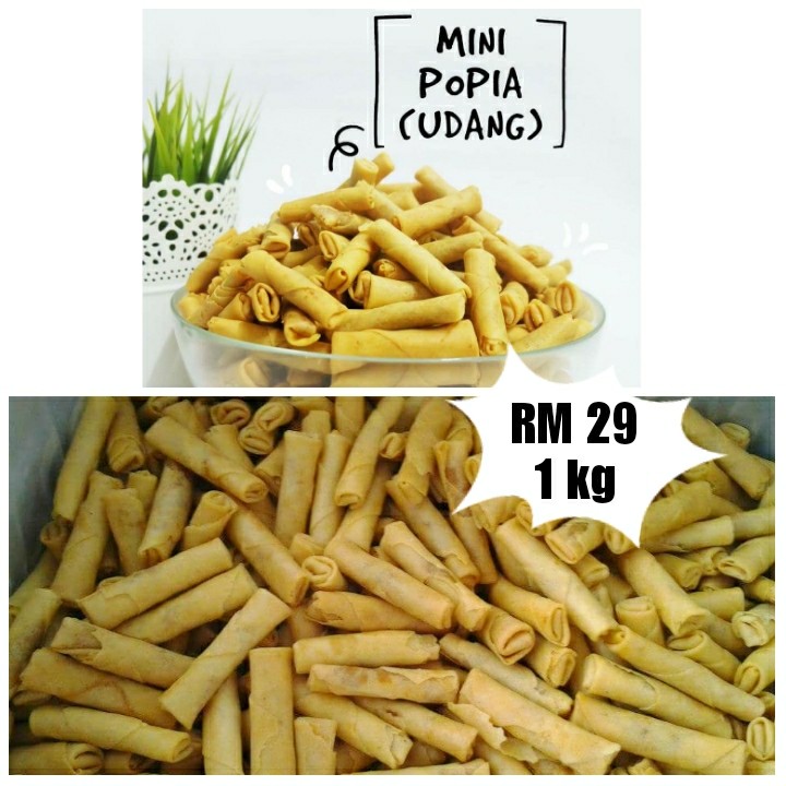 Mini Popia Udang 1kg - Jajan Kerepek Keropok Kuih Raya, Food & Drinks ...
