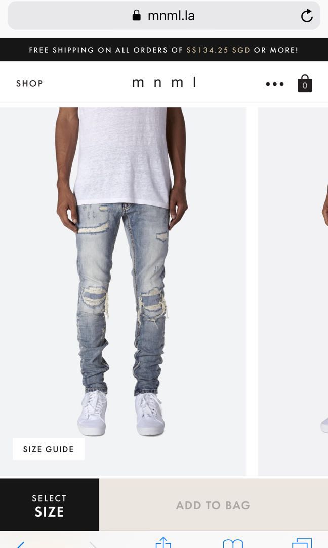 Mnml m1 repaired denim size 31, Men's 