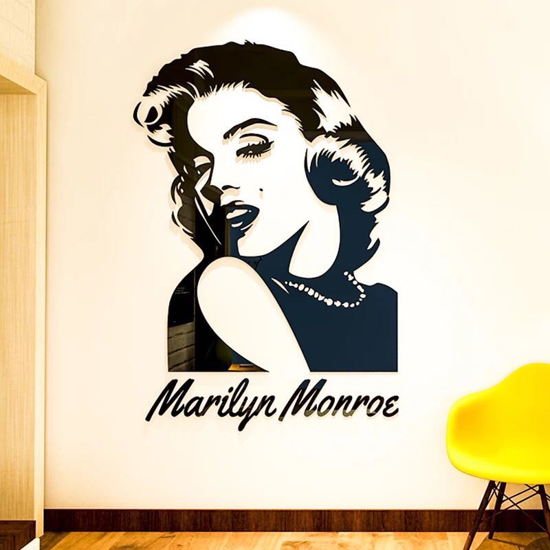 New Collection Premium 3d Crystal Acrylic Wall Stickers Marilyn