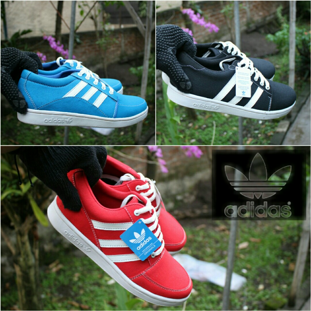 Sepatu Adidas Warna Merah Biru Hitam Keren Fesyen Pria Sepatu Sandal Di Carousell