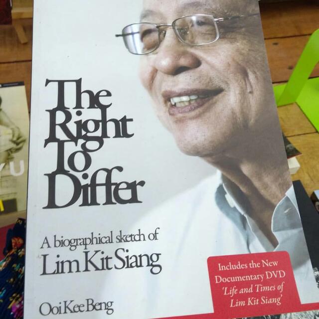 The Right to Differ: A Biographical Sketch of Lim Kit Siang, Books &  Stationery, Books on Carousell