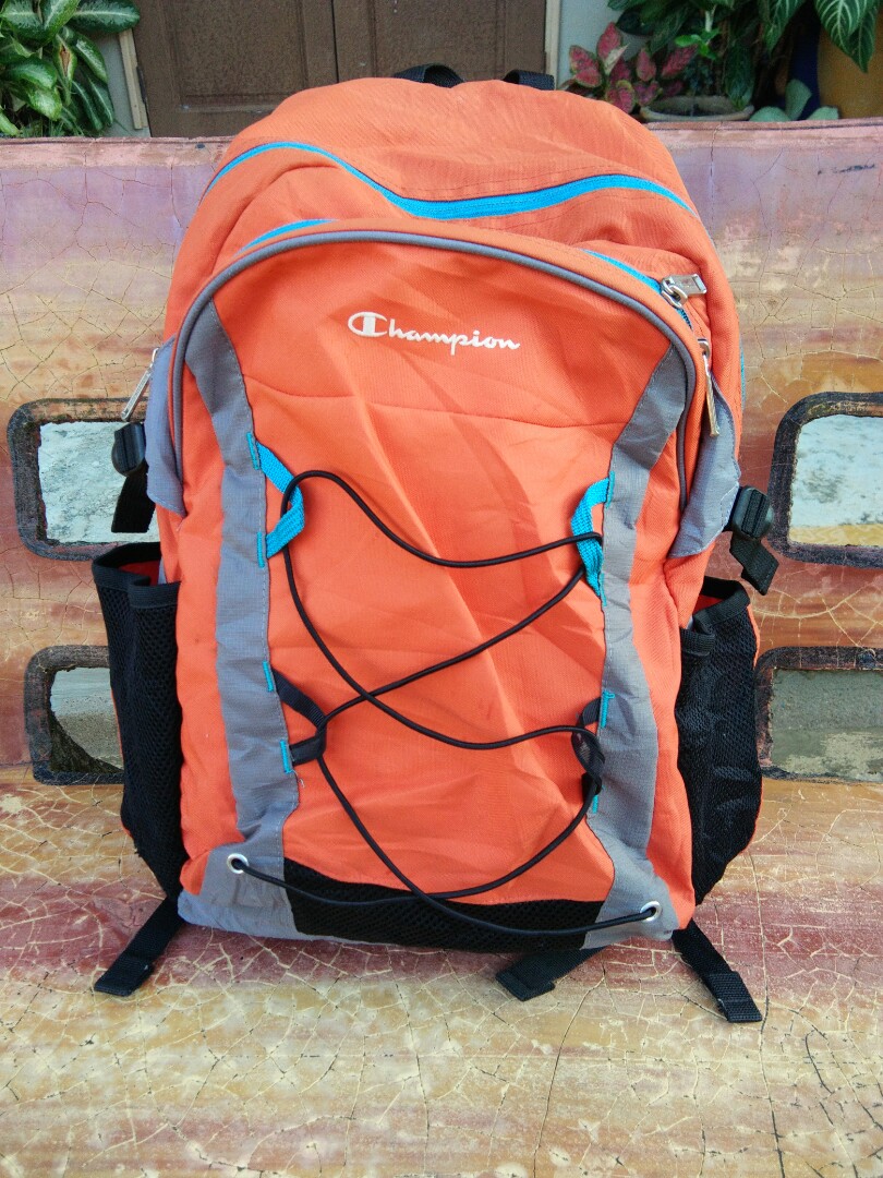 Authentic Champion Hiking Backpack Rucksack Orange Men s Fashion
