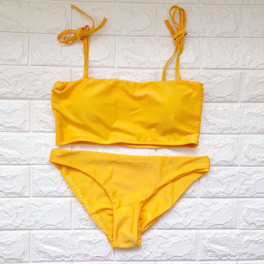 mustard yellow bathing suit