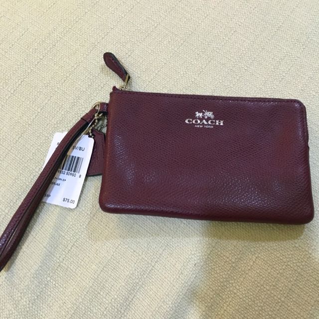 Burgundy clearance coach wristlet