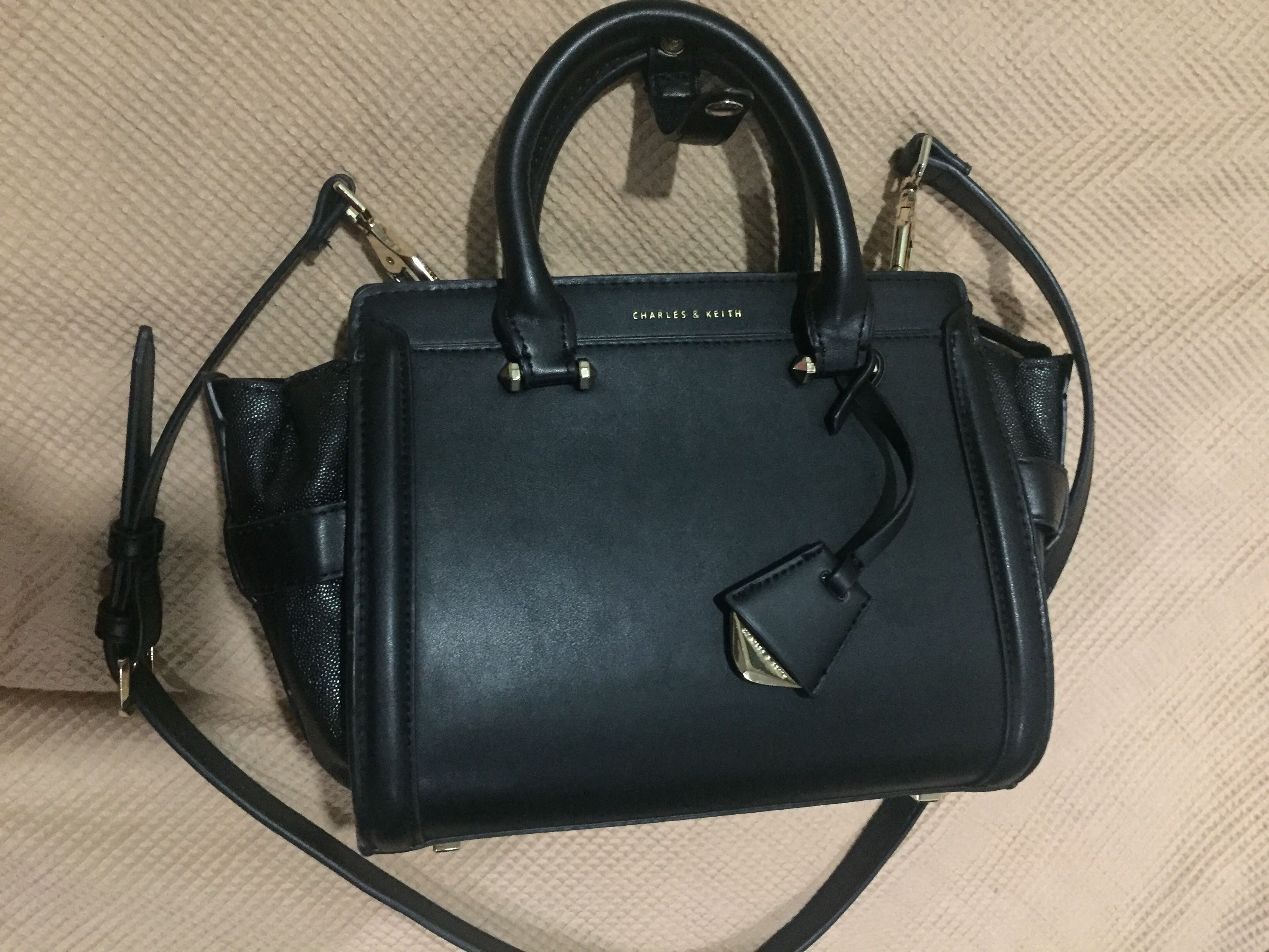 Charles & keith online structured trapeze bag 2018