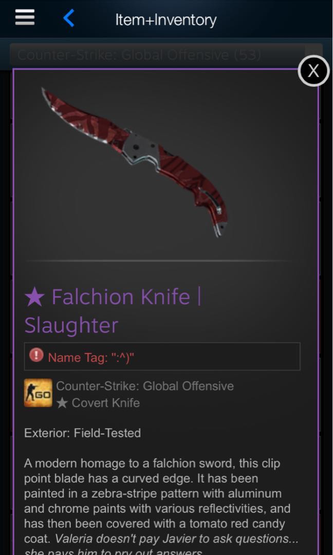 CSGO Falchion Knife Slaughter, Video Gaming, Gaming Accessories, Game ...