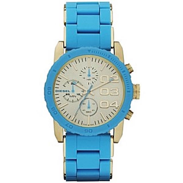 Diesel Women's Chronograph Watch Dial Blue Gold, Women's Fashion ...
