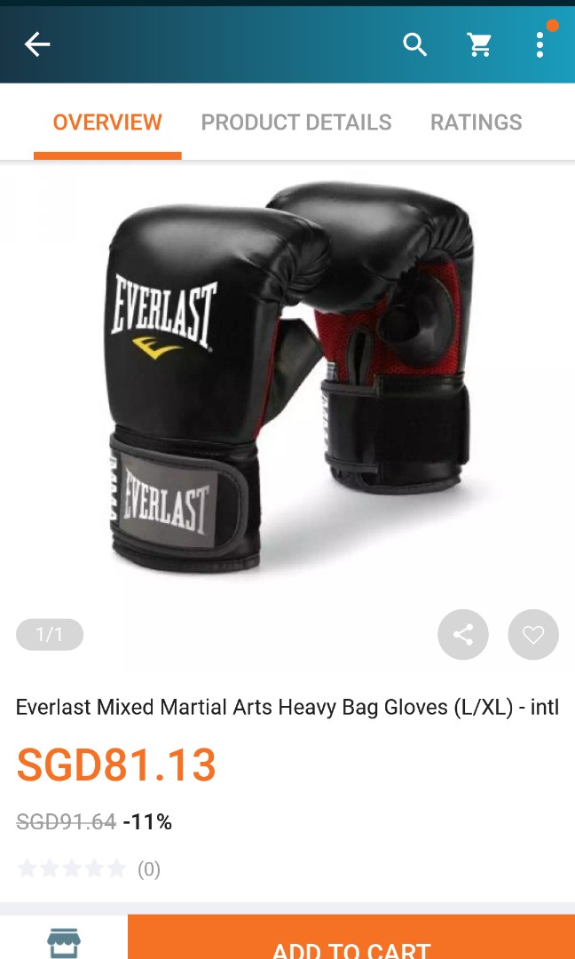 Everlast mixed martial arts heavy 2025 bag gloves