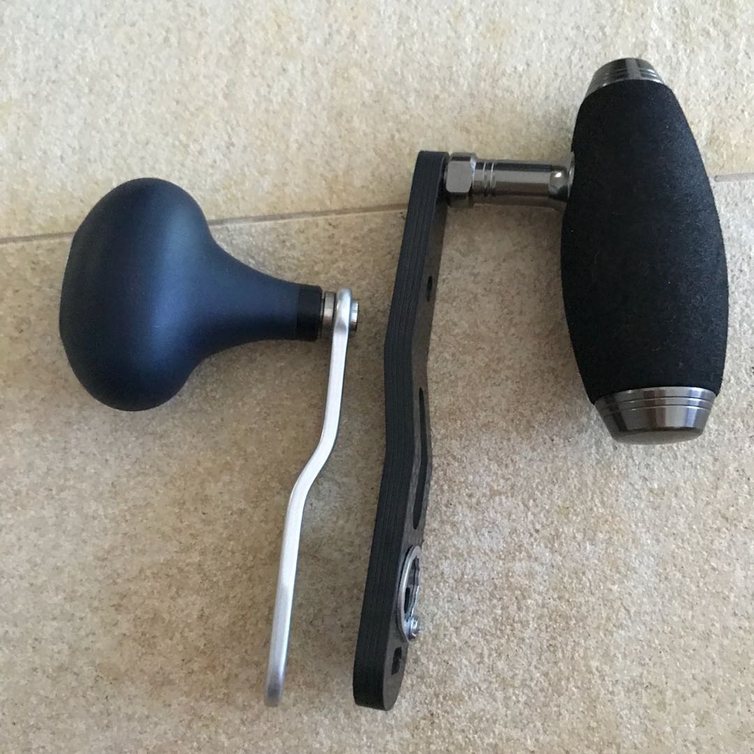 Jigging reel handle carbon fibre. with bullet / t-bar knob, Sports