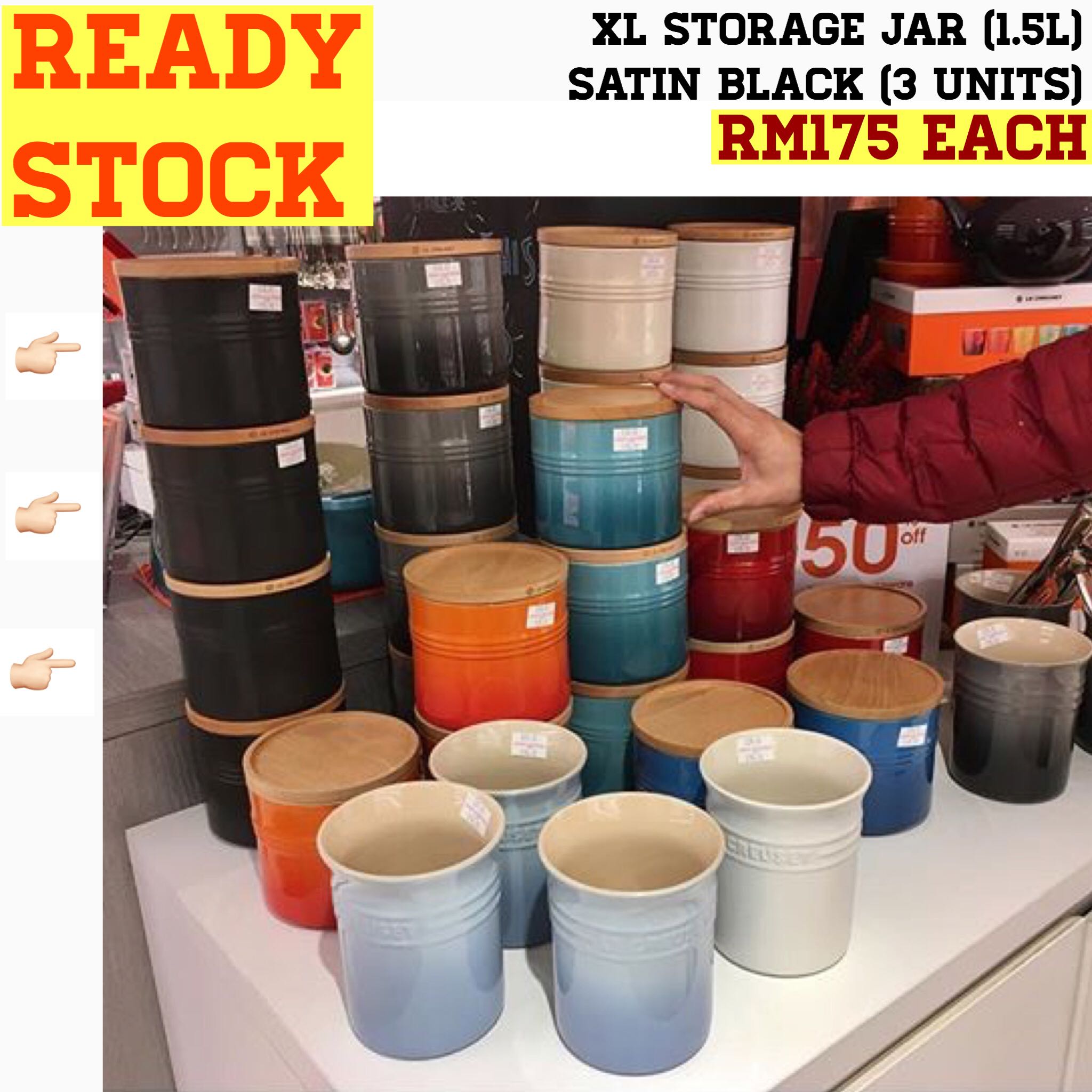 Le Creuset stoneware XL storage jar (1.5L), Furniture & Home ...