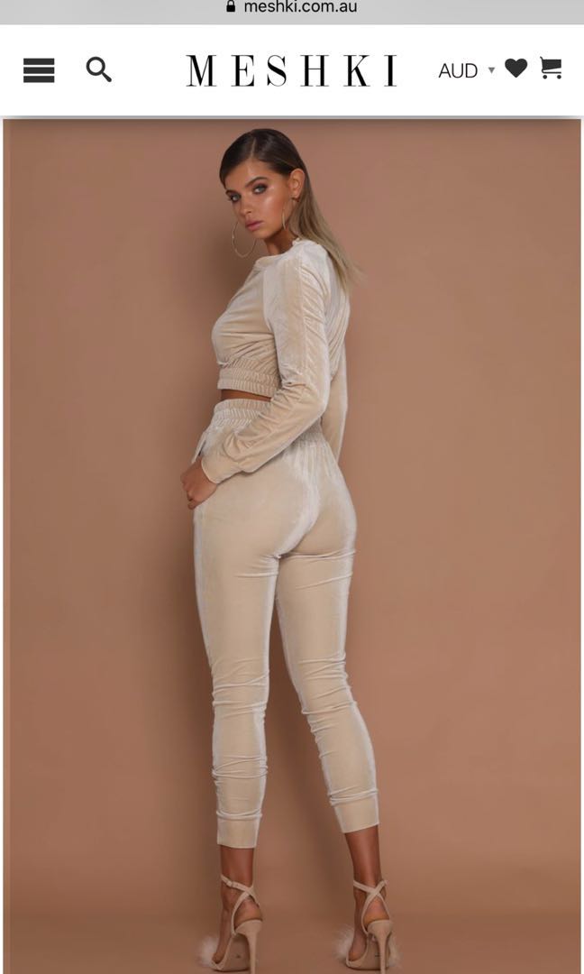 meshki velvet tracksuit