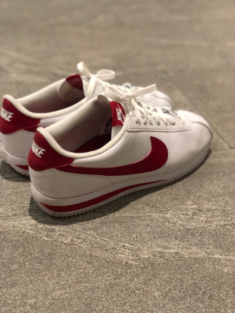 Nike Cortez White with Red Swoosh Classic Leather US10.5