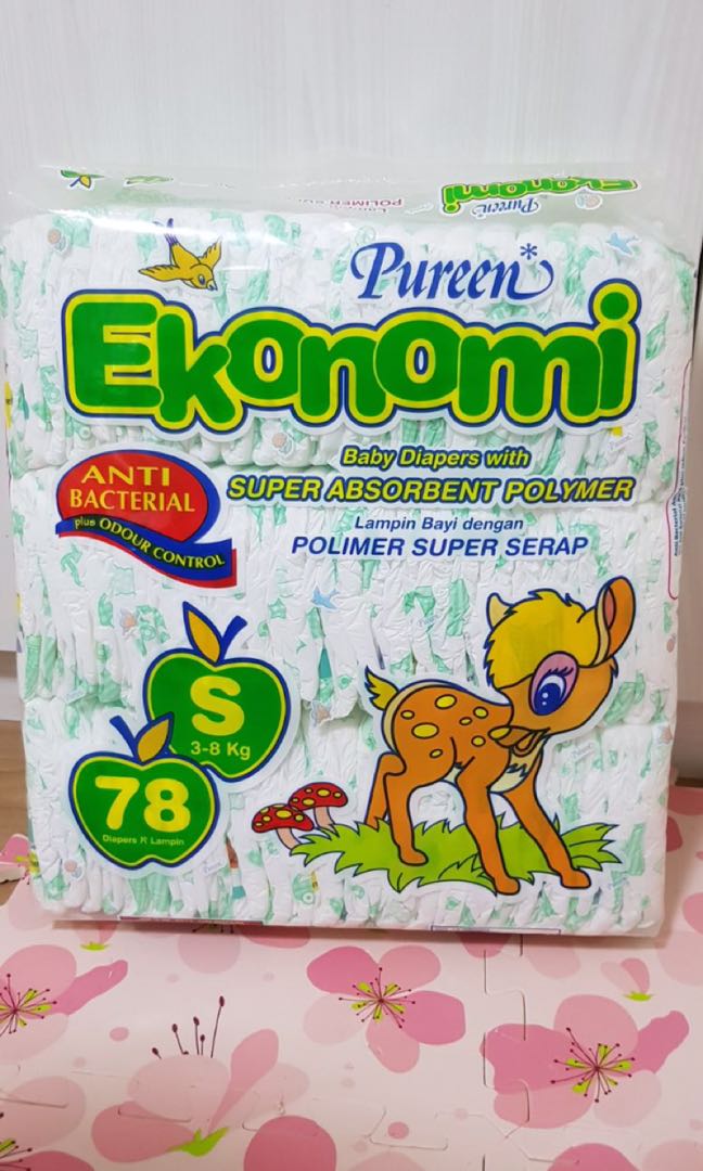 Pureen Diapers for Newborns 78 pcs Babies Kids Bathing
