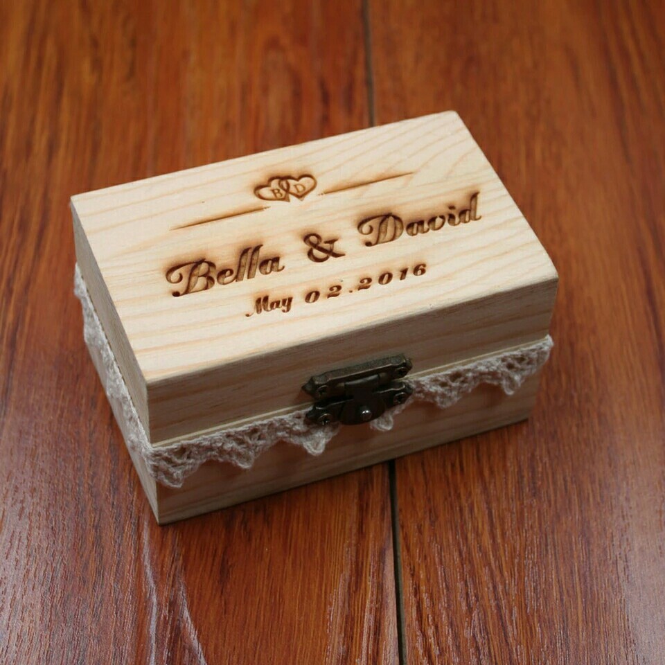 Rustic Wedding Ring Bearer Box Personalized Wedding Ring Box