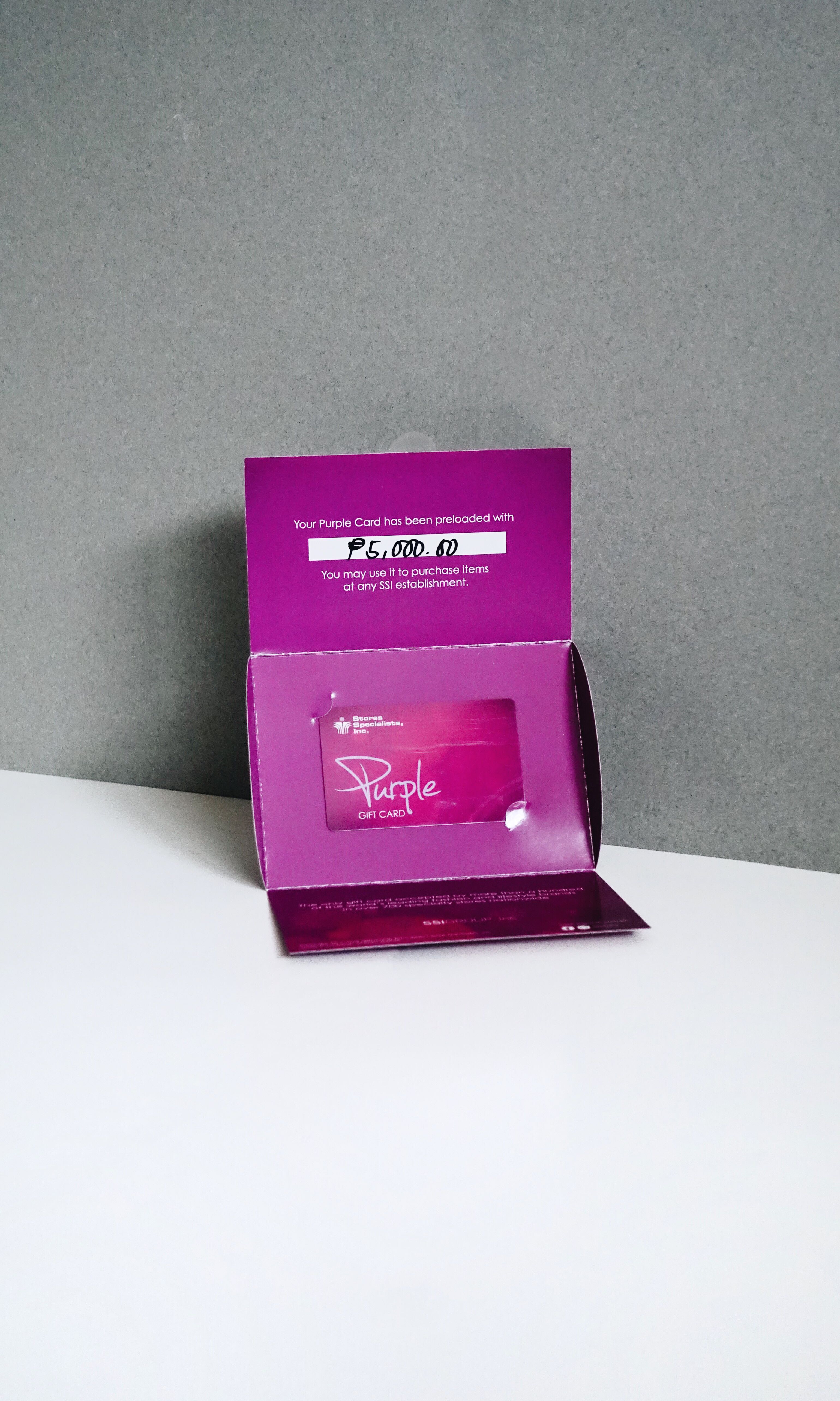 Php 5,000 Worth of SSI Purple Gift Card with Receipt, Tickets ...