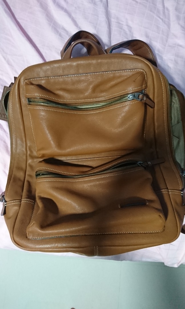 tumi leather laptop backpack