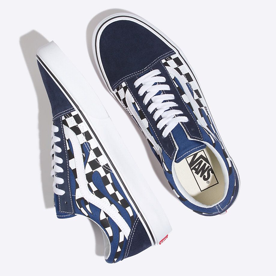 blue flame old skool vans