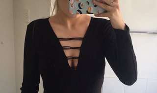 Black long sleeves body suit
