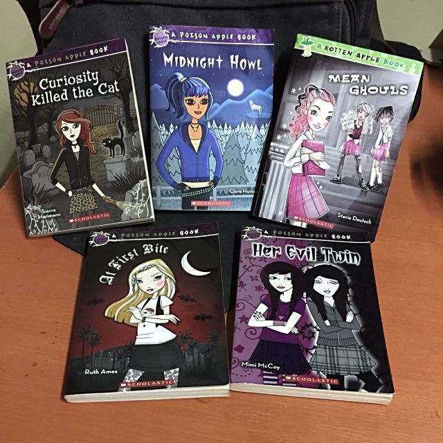 5 In 1 Poison Apple Book Series Curiousity Killed The Cat Her Evil Twin Midnight Howl At First Bite Mean Ghouls Books Stationery Children S Books On Carousell