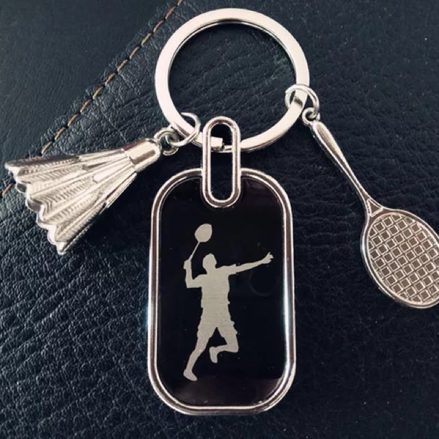 Badminton racket keychain online