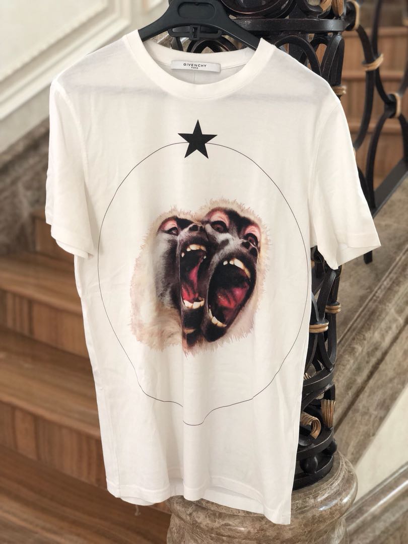 Givenchy Monkey Brother White Tee Men s Fashion Tops Sets Tshirts Polo Shirts on Carousell