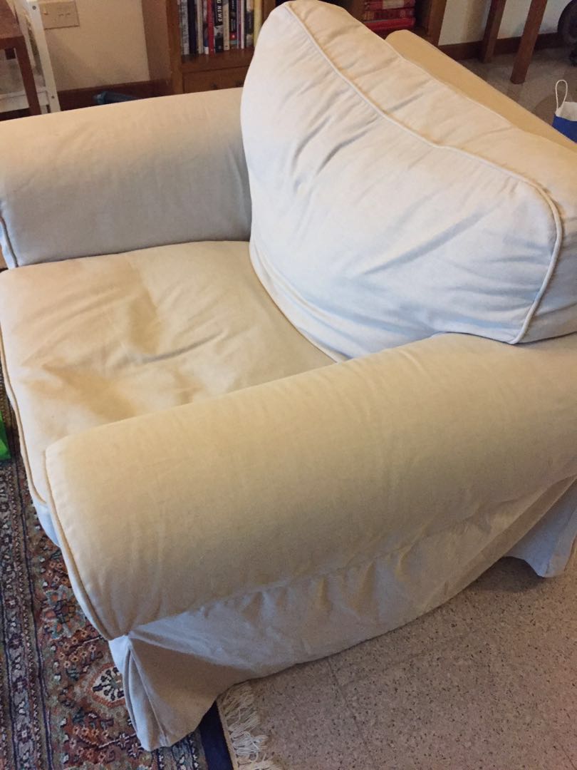 Ikea Ektorp Chair With Beige Cover Furniture Tables Chairs On Carousell