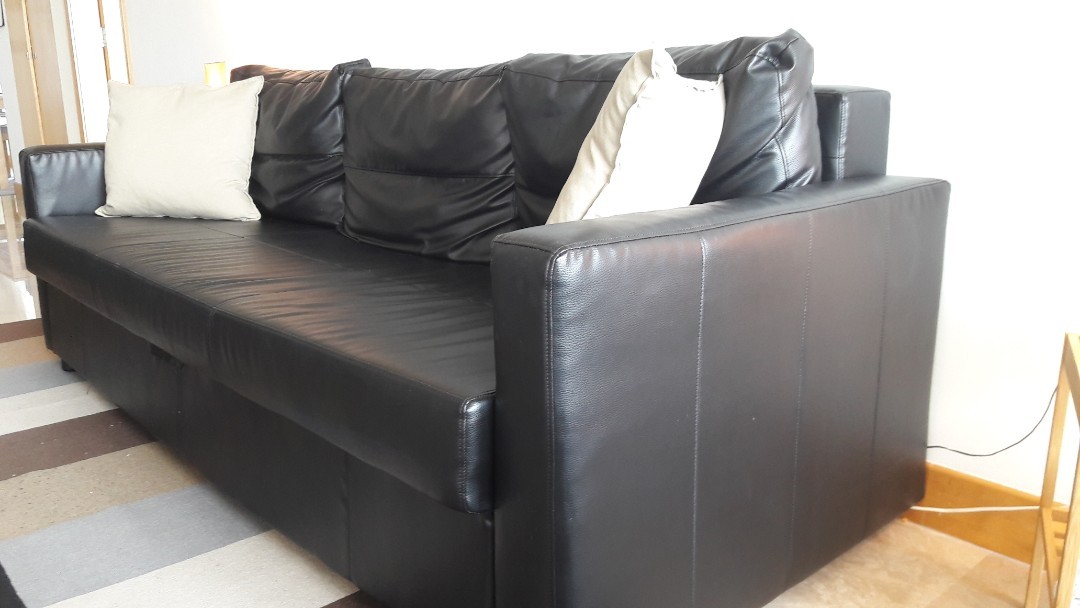 Ikea Faux Leather Couch Bed, Furniture & Home Living, Furniture