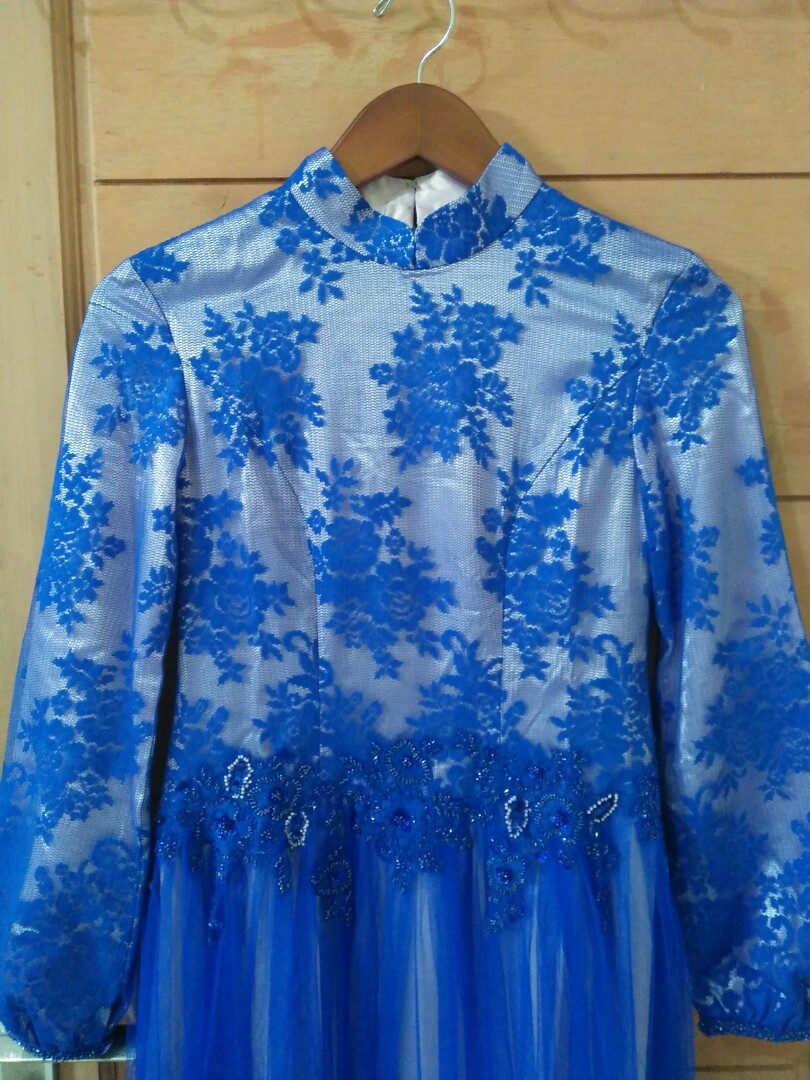 Kebaya Gamis Panjang Terusan Warna Biru Pink Fesyen Wanita Pakaian Wanita Di Carousell