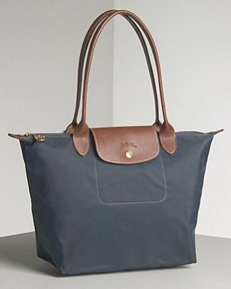 Longchamp le pliage medium Long handle tote bag graphite grey