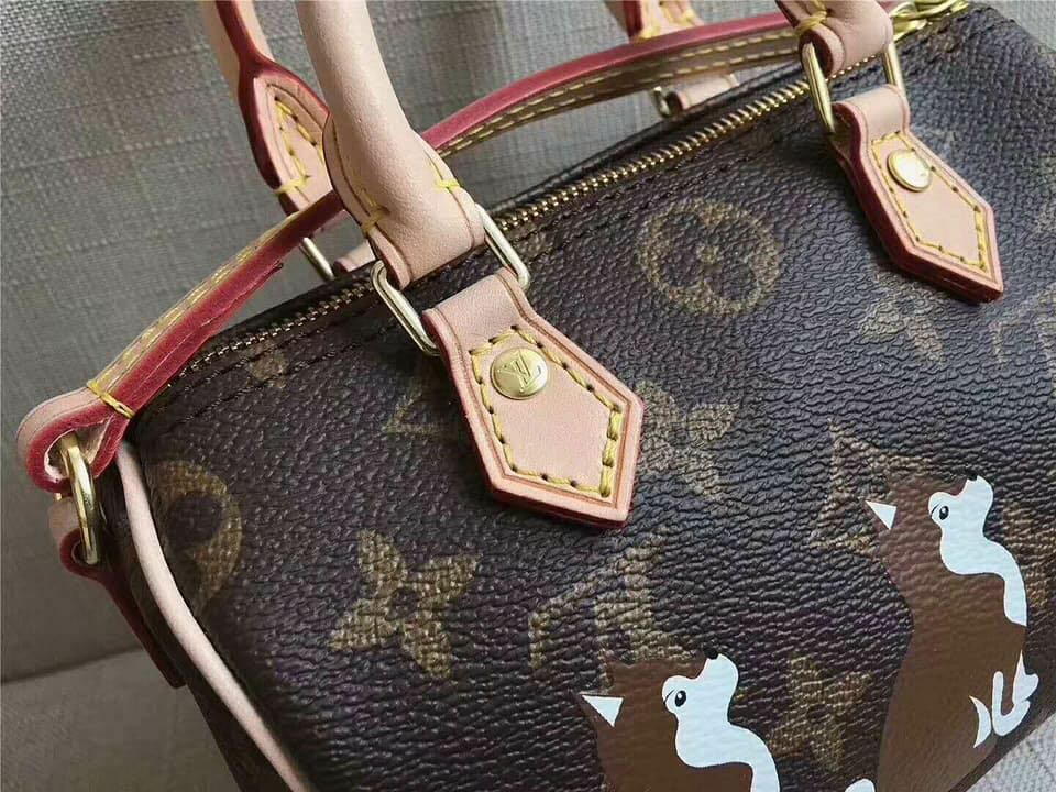 Louis Vuitton lv speedy 30 bandouliere with cats and dogs printing