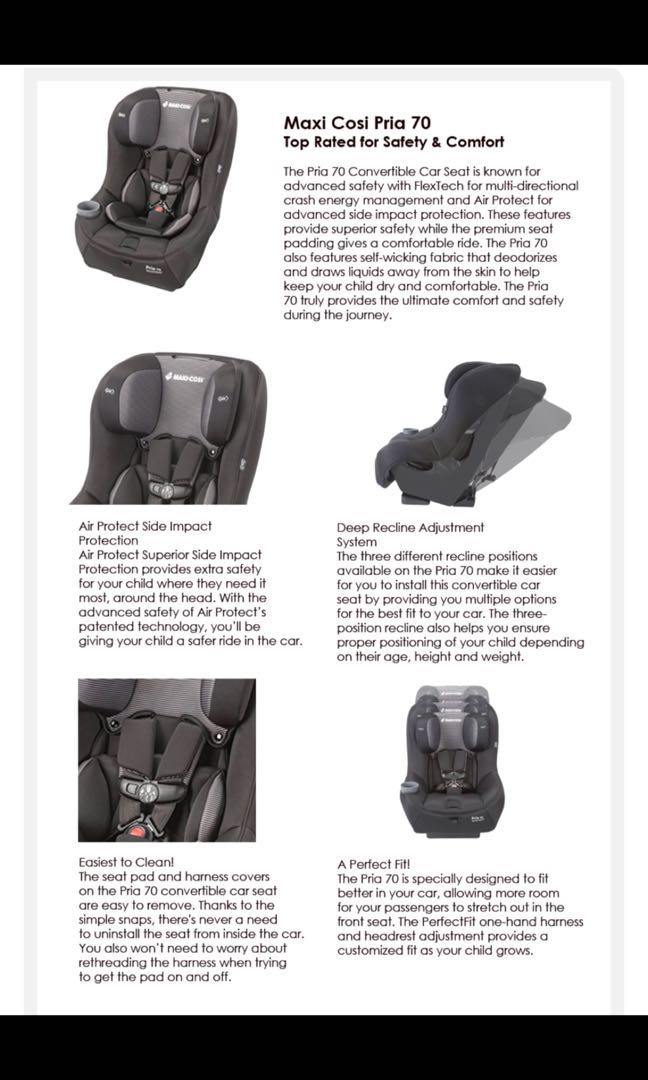 Maxi cosi pria 70 weight cheap