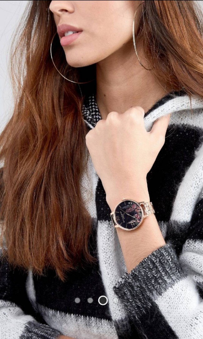 Olivia Burton Dark Bouquet Bracelet Watch In Rose Gold Women s Fashion Watches Accessories Watches on Carousell