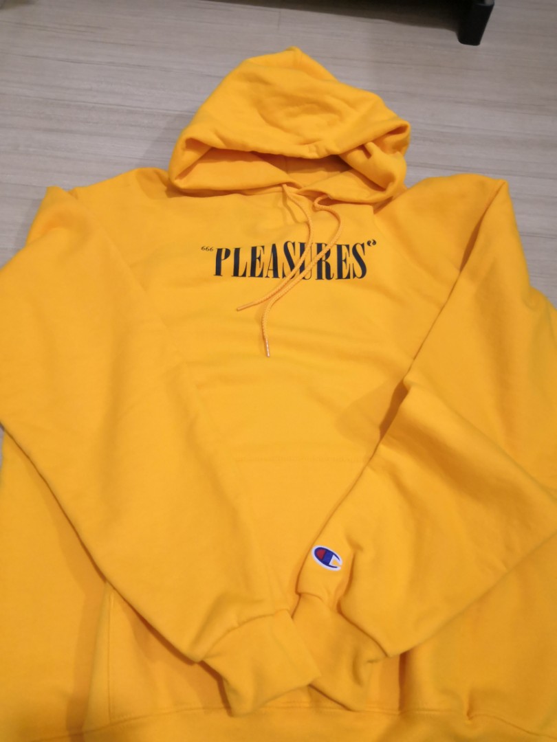 pleasures x champion hoodie