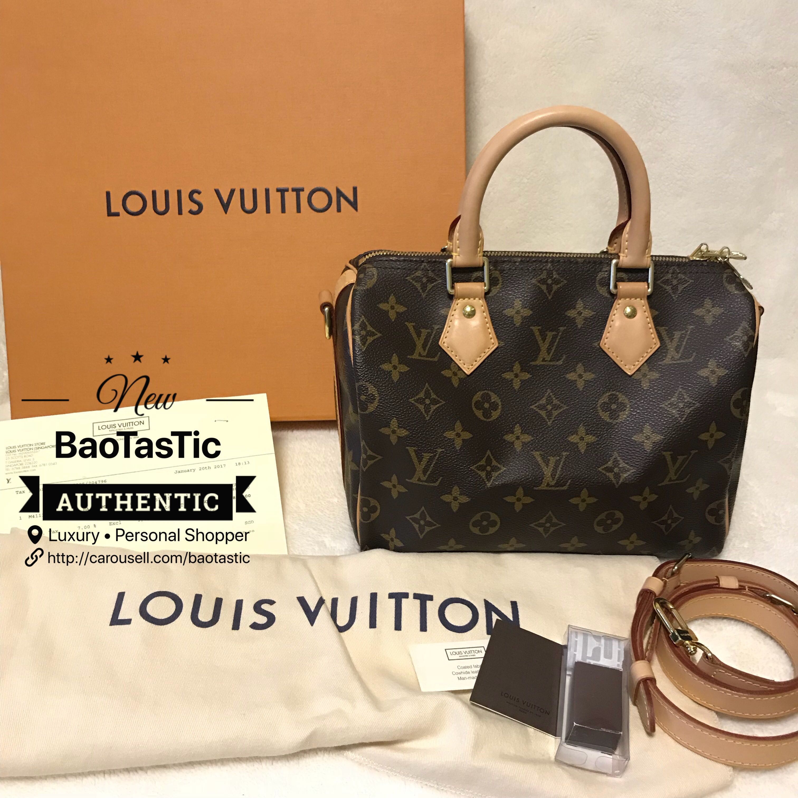 LV Speedy 25 with strap, Luxury, Bags & Wallets on Carousell