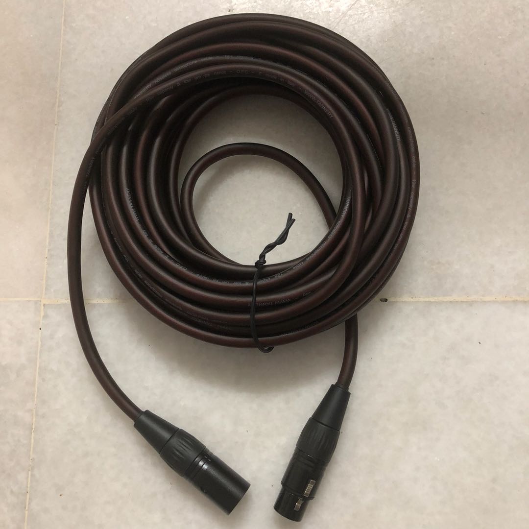 Tannery noiseless microphone cable with xlr male female connection, Audio, Other Audio Equipment