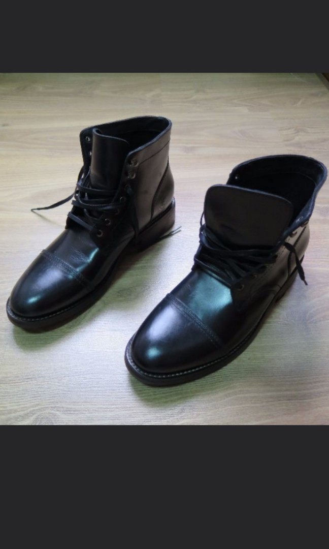 mens black cap toe boots