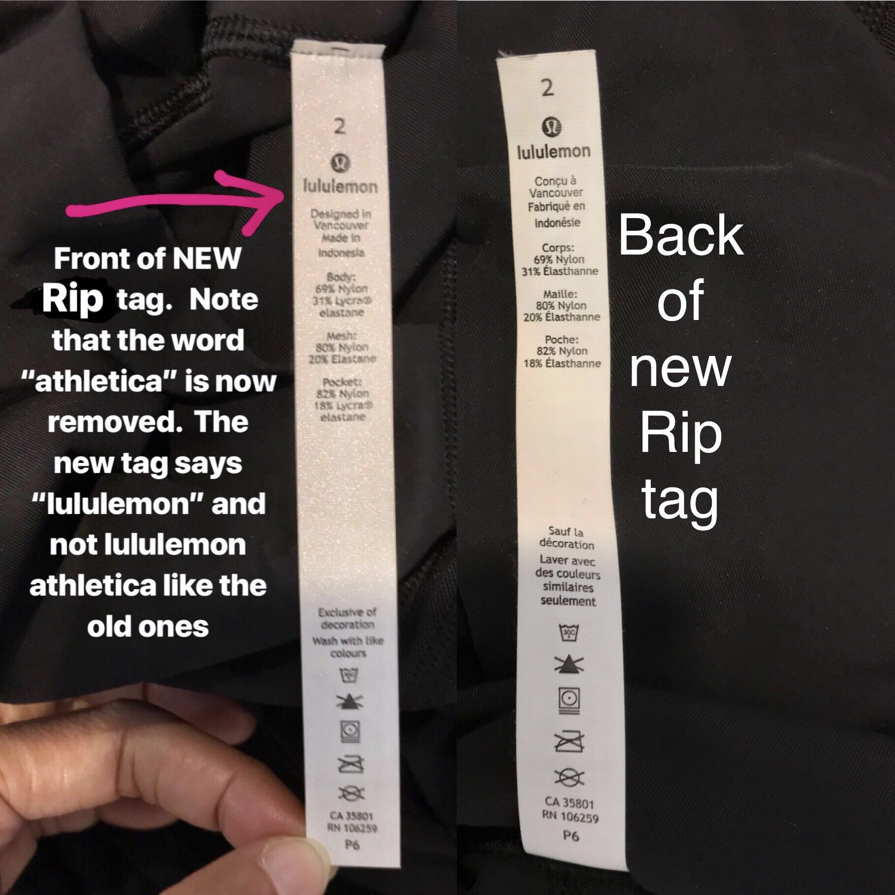 Double sided rip tag : r/lululemon