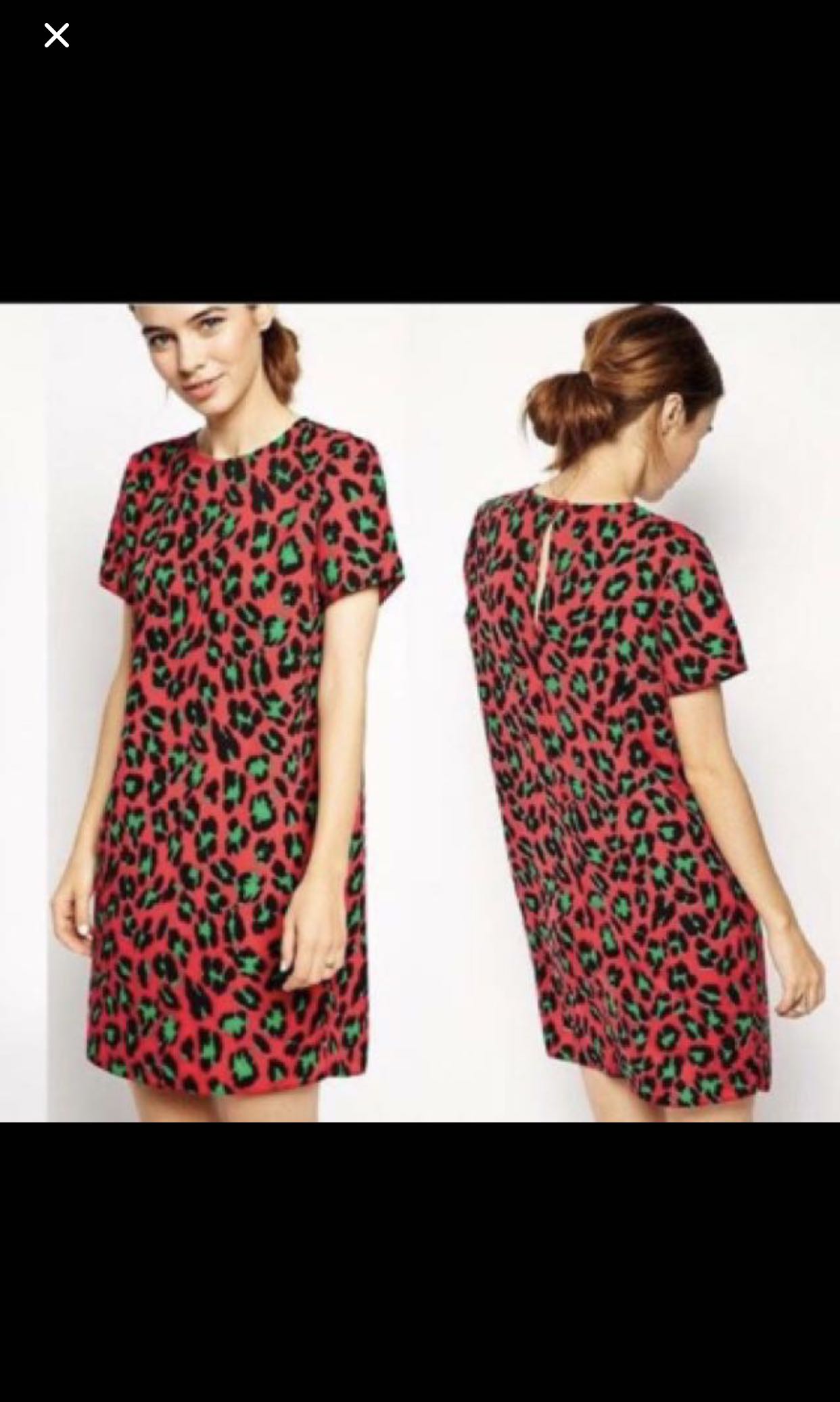 red leopard print shift dress