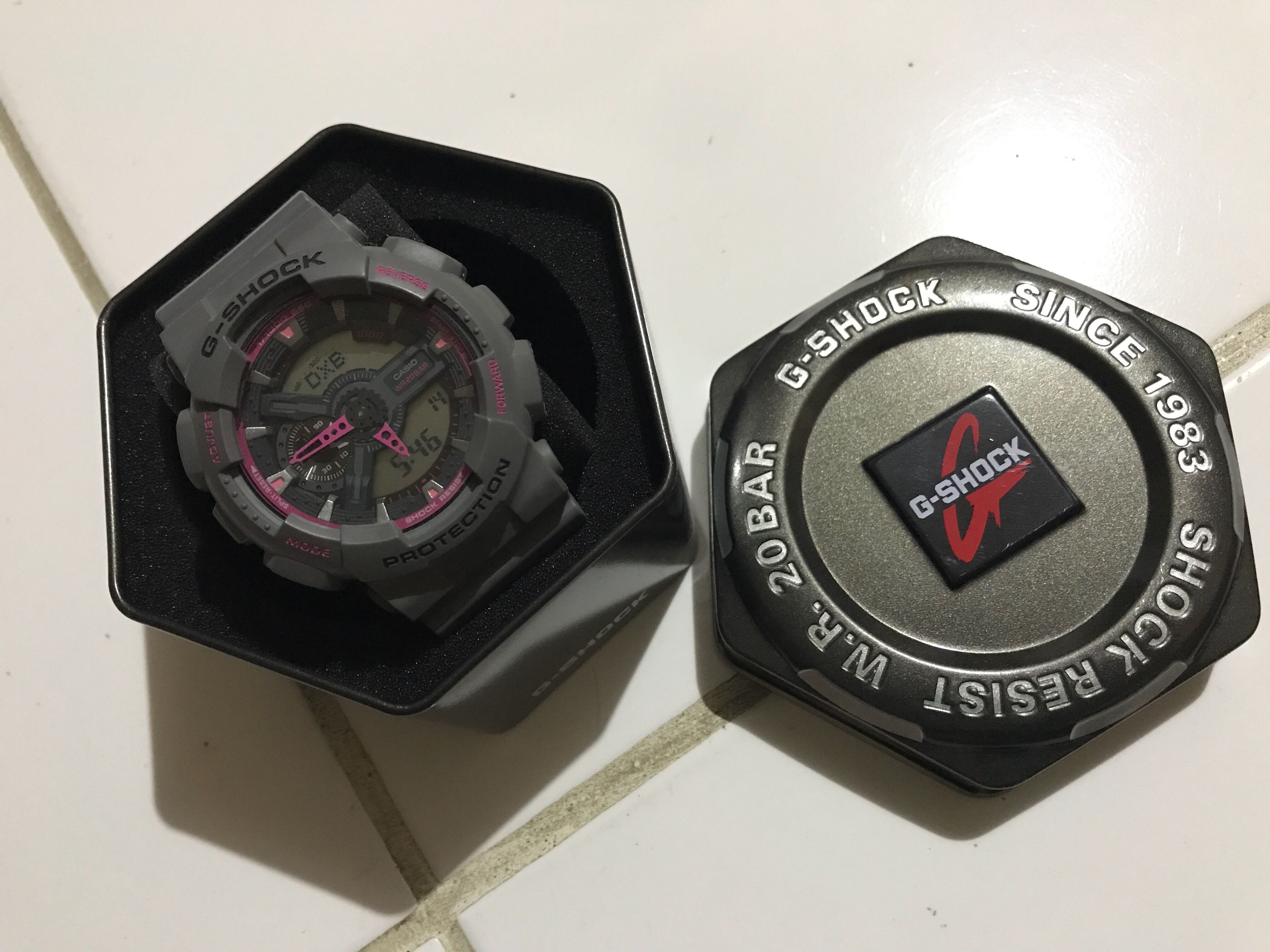 g shock gray and pink