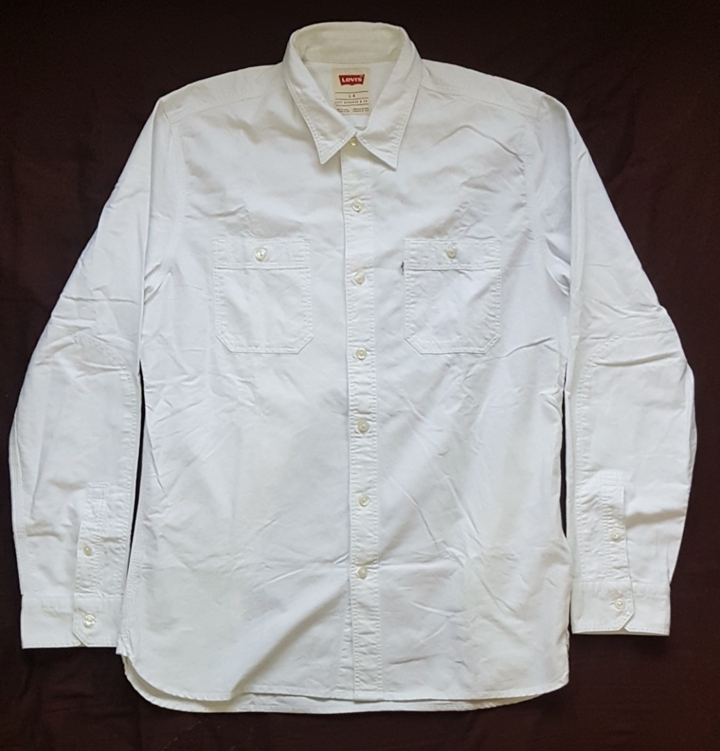 levis white button up shirt