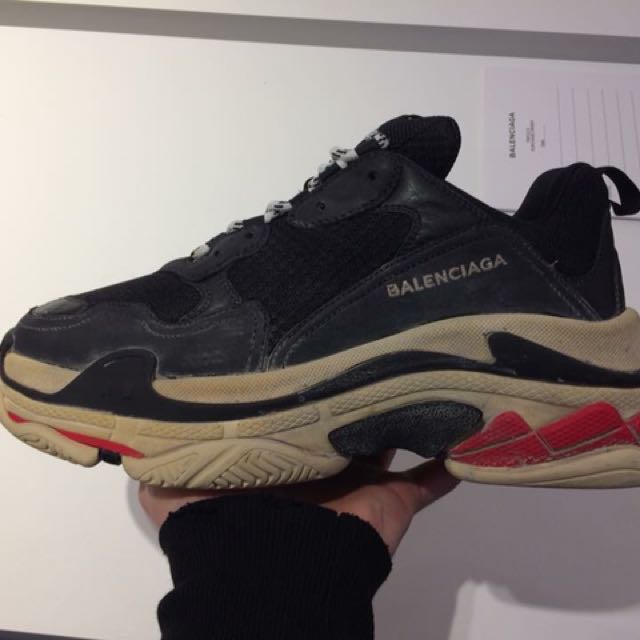 Balenciaga Leather Triple S Sneakers in Blue Lyst