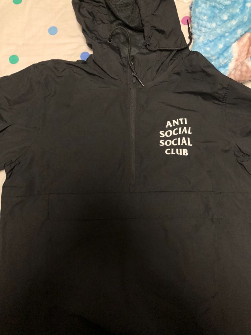 Brand New Anti social social club Mak Black Anorak size L Men s Fashion Tops Sets Shirts on Carousell